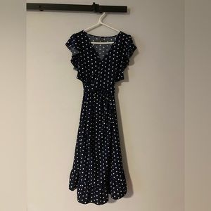 Maternity Nursing Ruffle Hem Polka Dot Dress